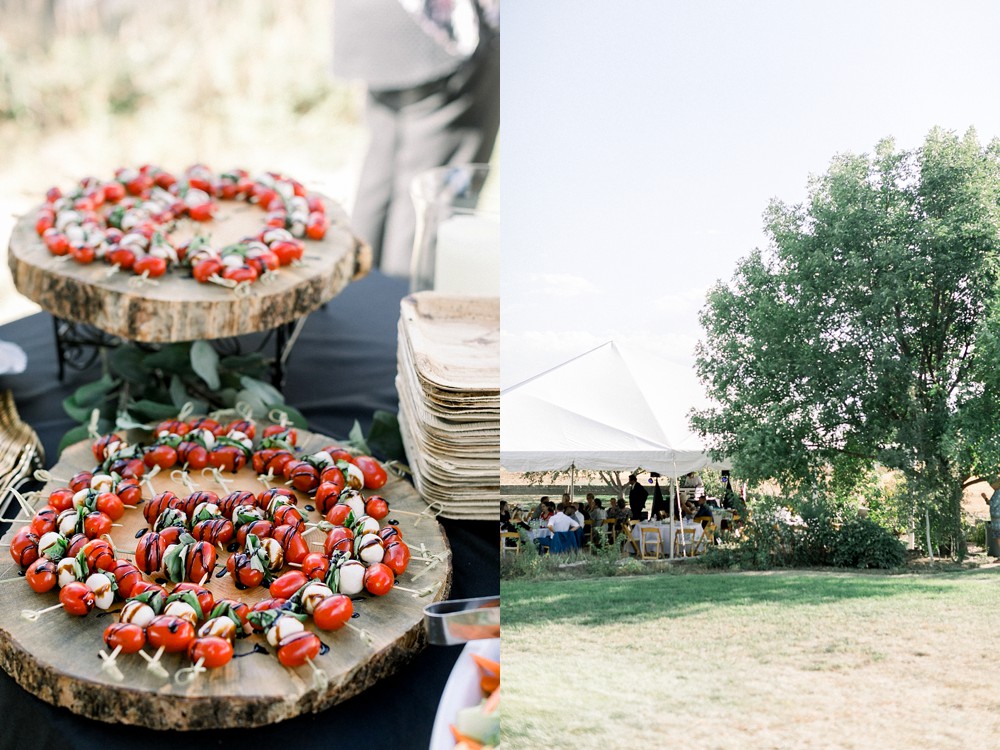 sarah hill photography backyard wedding reception details food