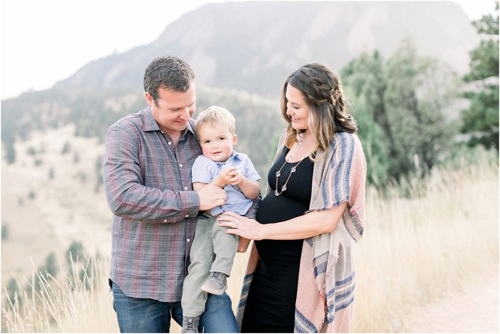 sarah hill photography family portrait session boulder young family pregnant outdoor sunny bright